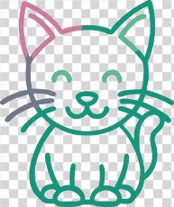 Cute Cat Clipart With Simple Design and Soft Colors