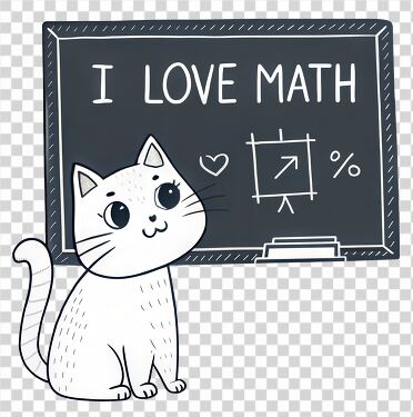 Cute Cat in Front of Math Board Cute Cat in Front of Math Board 