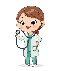 Cute Female Doctor With Stethoscope