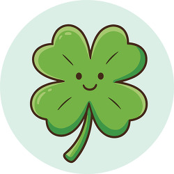 Cute four leaf clover with happy face