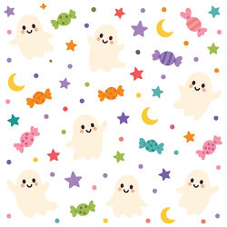 Cute Ghost Halloween Candy Pattern