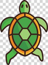 Cute Green Turtle Clipart Suitable for Various Uses