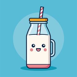 cute milk bottle cartoon vector