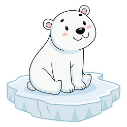 cute polar bear iceberg cartoon