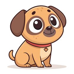 cute puppy cartoon sitting vector
