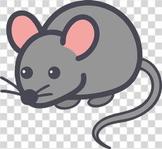 Cute Simple Mouse Clipart in Playful Design