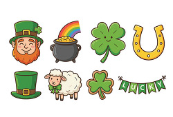 Cute St Patricks Day icons collection