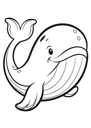 Cute Whale Coloring Page For Kids