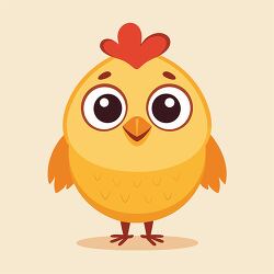 Cute yellow chicken cartoon