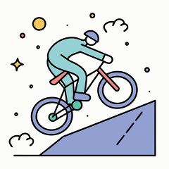 Cyclist Jumping on a Bike Illustration