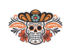 Day Of The Dead Sugar Skull Floral Design