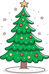 decorated christmas tree with ornaments and star