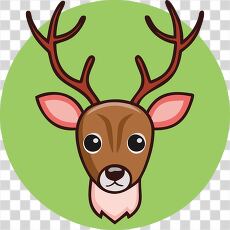 Deer head on a round green background