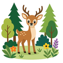 Deer Standing In Forest