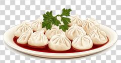 Delicious Dumplings Served on a Plate With Sauce