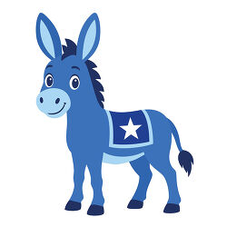 Democratic Donkey Blue Star Mascot