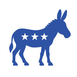 Democratic Donkey Blue Star Symbol