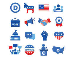 Democratic Election Icons Set