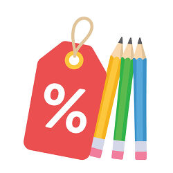 Discount Tag With Colored Pencils