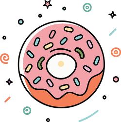 donut hole colorful playful icon clip art