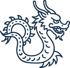 dragon simple line icon chinese new year