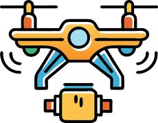 drone racing bold lines flat design icon