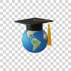 Education Globe With Graduation Cap Symbolizing Learning