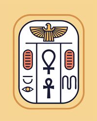 Egyptian cartouche with hieroglyphics illustration