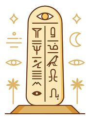 Egyptian obelisk with hieroglyphics illustration