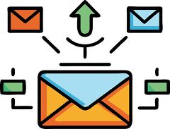 Email inbox icon with colorful design