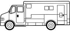 Emergency Vehicle Black Outline Clip Art for Projects