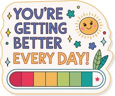 Encouraging Sun and Progress Bar Sticker