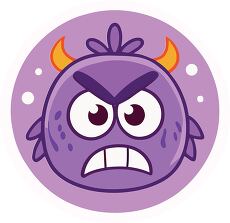 Enraged Purple Monster Cartoon Clipart