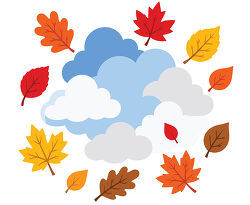Fall Clouds With Leaves