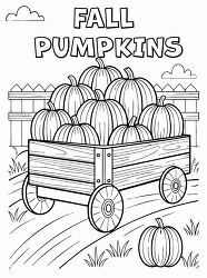 fall pumpkins wagon coloring page