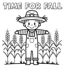 fall scarecrow coloring page