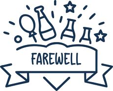 farewell party simple line icon