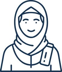 female teacher in hijab line icon