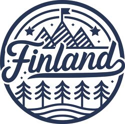 Finland logo with mountains and trees
