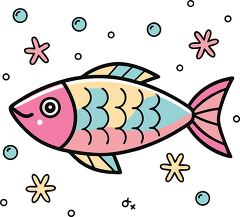 fish colorful playful icon clip art