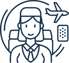 flight attendant on plane icon