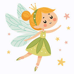 Flying fairy with crown