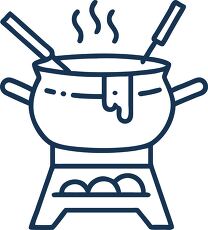 Fondue Pot Line Icon