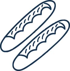 french baguette simple line outline