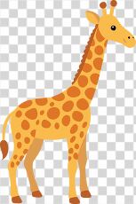 Friendly Giraffe Stands Tall in Cheerful Clipart Design