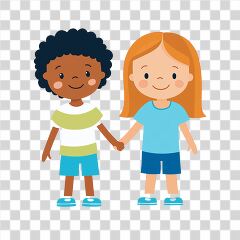 Friendship Between Two Children Holding Hands