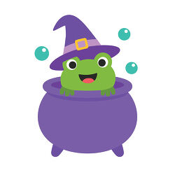 Frog In Purple Witch Cauldron