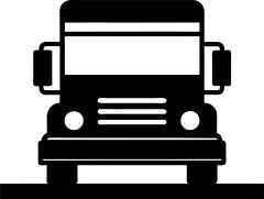 Front View of a Simple Truck Illustration