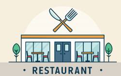 front view of restaurant building