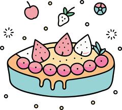 fruit tart colorful playful icon clip art